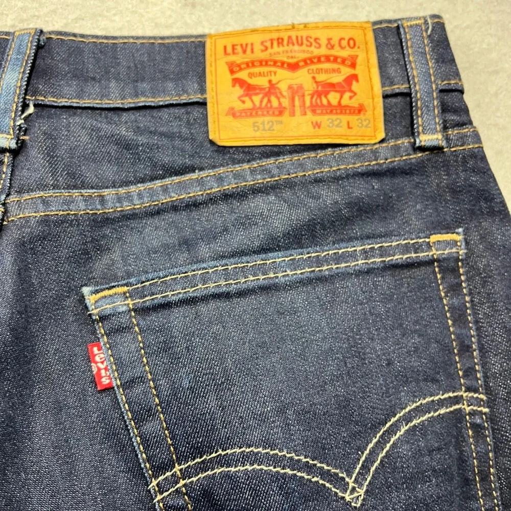 Levis 512 Slim Taper Jean Mens W32 L32 Dark Indigo Blue Stretch Denim 28833-0025